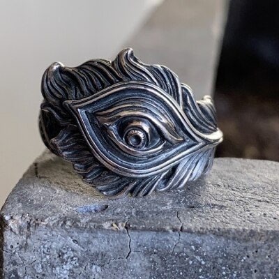 Onlysda-anillo con forma de pluma para hombre, joya con personalidad de comercio exterior, estilo Retro, OSR325