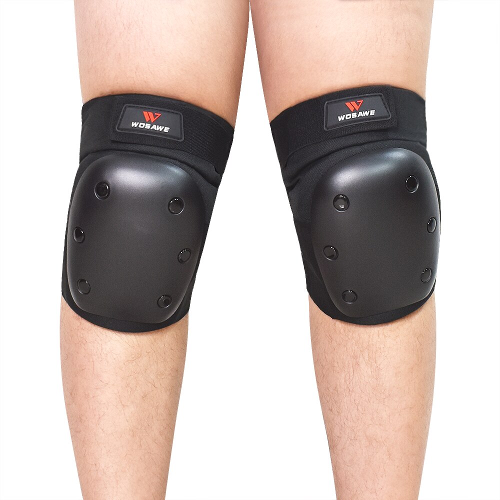 Genouillères De Cyclisme WOSAWE Noires - Réglables, Mousse, Protection Légère