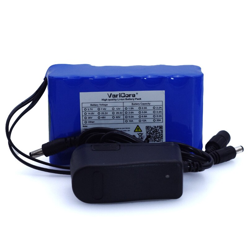 Varicore 12 V 10Ah 18650 Lithium Batterij 10000 Mah, met Bms Bescherming Circuit Board Dc 5.5*2.1Mm + 12.6 V 1A Charger