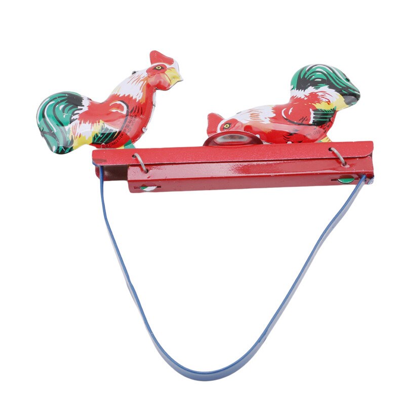 Red Vintage Pecking Chicks Tin Toy Push Switch Collectible