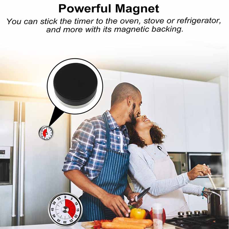Magnetic Mechanical Kitchen Timer 60 Minute Visual Countdown Timer With Loud Alarm For Kids And Adults Baking Cooking Steaming