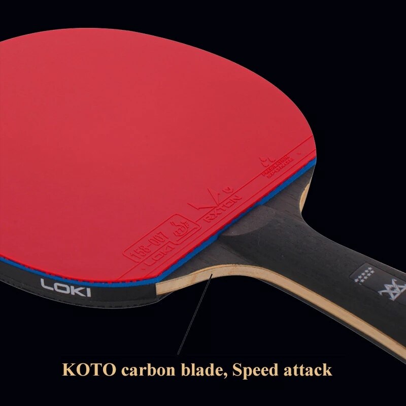 Loki 9 Ster Professionele Tafeltennis Racket Carbon Blade Pingpong Bat Ping Pong Paddle Met Hoge Kleverige Rubber Care Kit