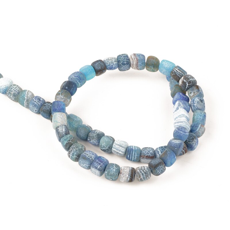 16 Colors Natural Stone Square Dragon Veins Agates Beads Loose Beads 8mm 50pcs Needlework DIY Necklace Bracelet: ZFX-FH001