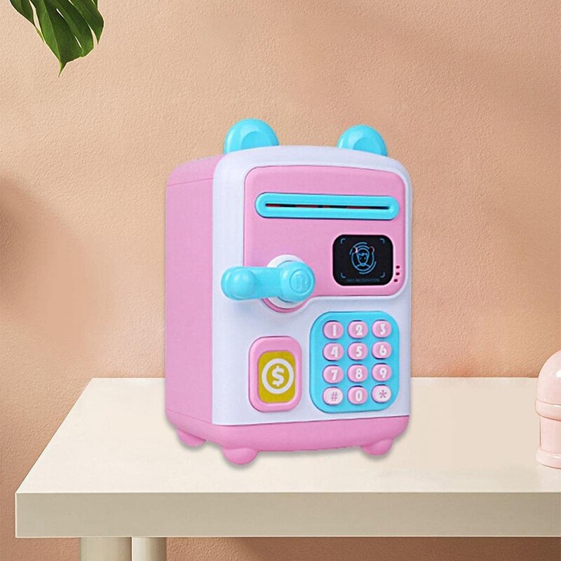 Alcancía electrónica automática para niños, alcancía con reconocimiento facial simulado, contraseña, ATM, caja de seguridad, juguetes,