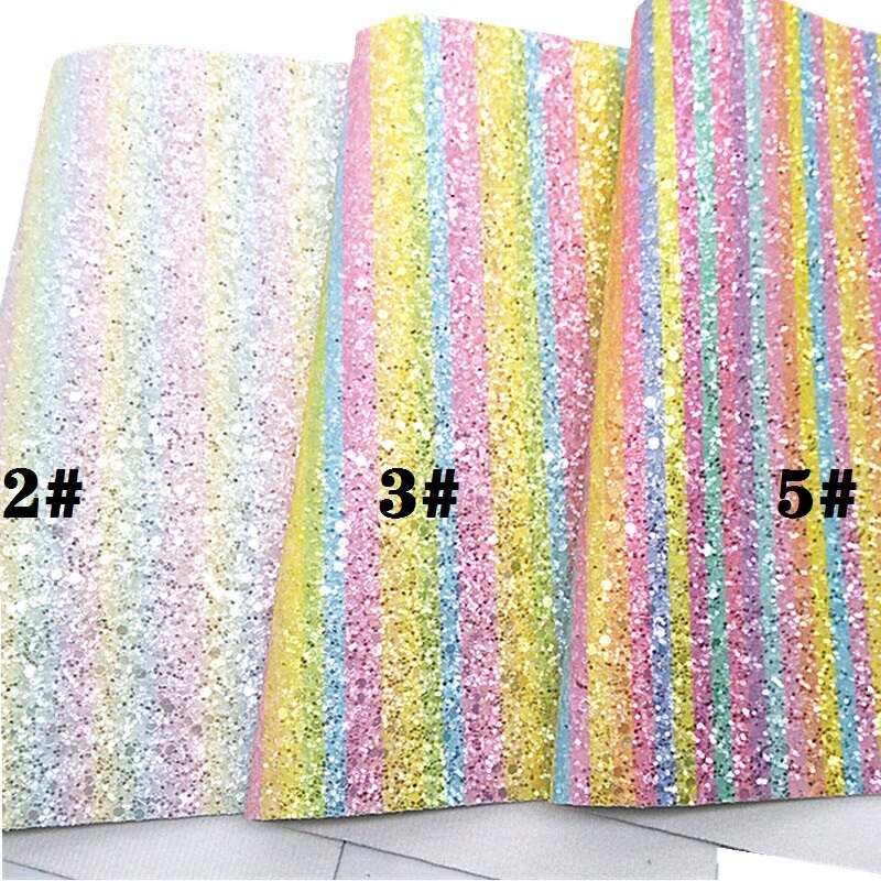 Sateenkaari raidat paksu glitter vinyyli kangas arkki huopa tausta synteettinen nahka tekovinyyli tee itse  a4 koko  r409a