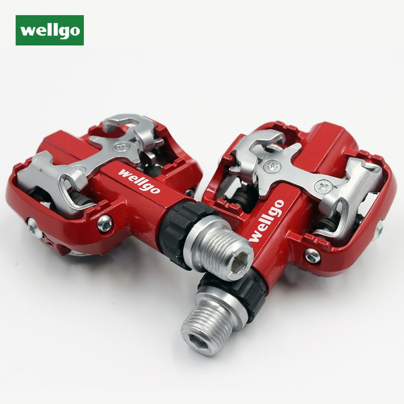 Wellgo M19 WM001 Ultralight Aluminum Alloy MTB Road Bike Pedal Sealed Bearing Clipless pedal SPD Bike Pedals Bicycle Parts: WM001 Red