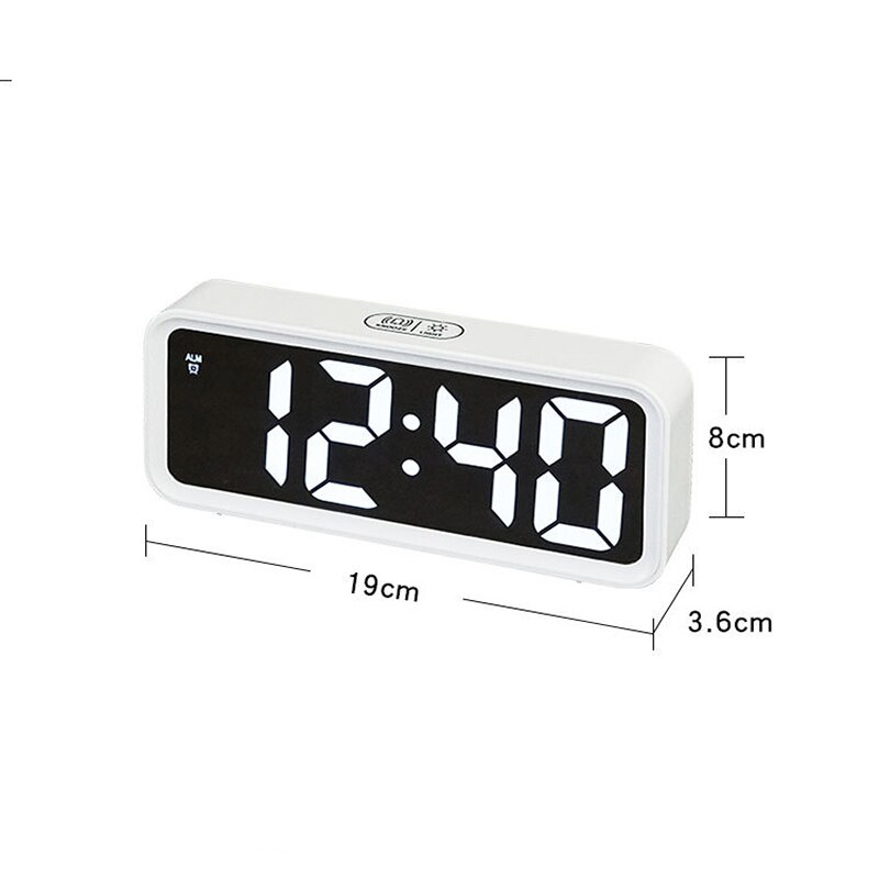 Large Screen Electronic Clock Mirror LED Alarm Clock Large Font Clock Living Poom Clock Luminous Bedside Clock