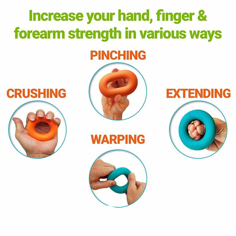 Finger Gripping Ring Resistance Bands Hand Gripper Forearm Wrist Training Stretcher Exercise Pull Ring Grips Expander Fitness