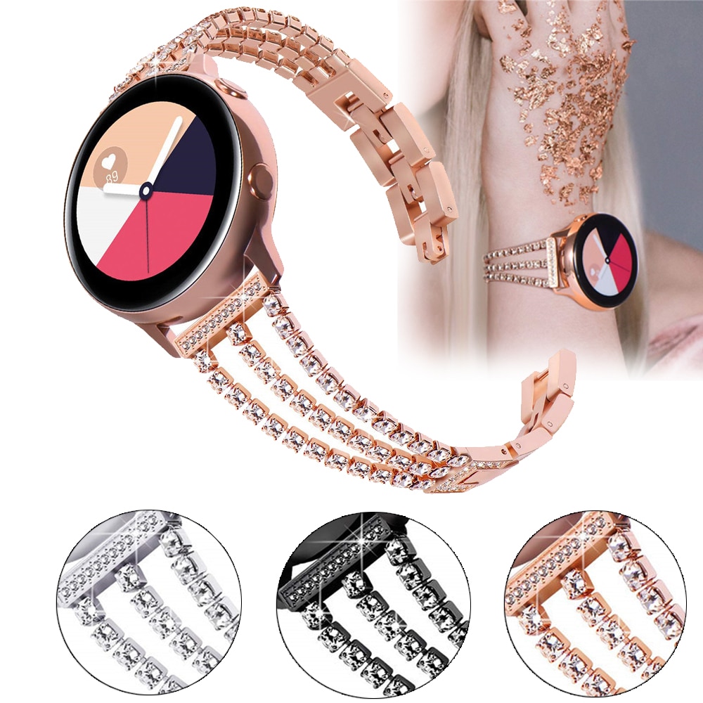20Mm 22Mm Vrouw Horloge Riem Voor Samsung Galaxy Gear S3 Band Roze Armband Correa Roestvrij Stalen Gesp Galaxy 46Mm Huawei Gt