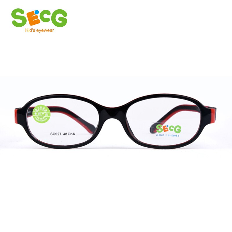 SECG-Montura transparente para niños, gafas ópticas redondas de goma de silicona con correa