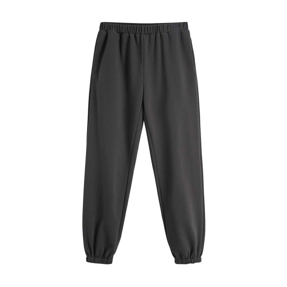 Pantalon de survêtement gris pour femmes, couleur unie, taille haute, ceinture, jogging, sport de rue, Harlan