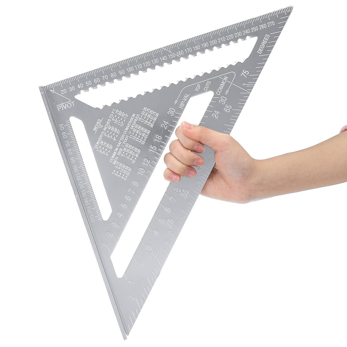 12inch 30cm Metric Aluminum Alloy Triangle Ruler for Woodworking Square Gauge Measuring Tool for Speed Square Layout Gauge