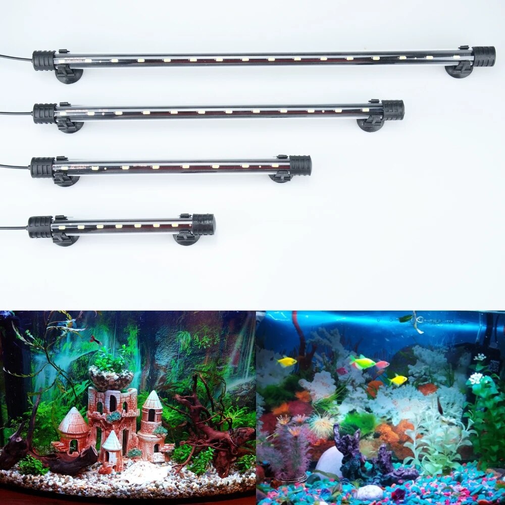 Luz LED impermeable para acuario, lámpara de pecera subacuática, decoración de acuarios, iluminación de plantas de 18-48CM, 220-240V, chip 5050