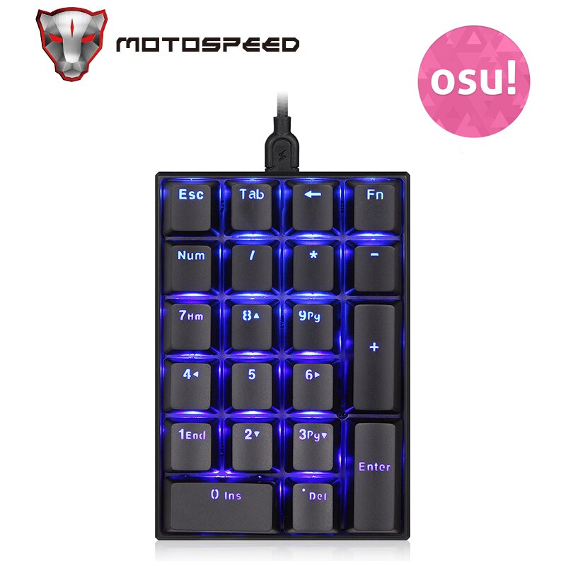 Motospeed  k23 mechanisch numeriek toetsenbord bedraad mini numeriek toetsenbord met led-achtergrondverlichting voor osu-gamers