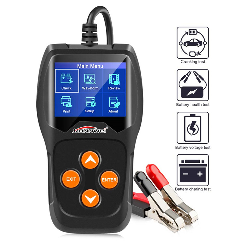 Battery Tester 12V Automotive Load Car Digital Battery Analyzer Battery Scanner Multi Languages Vehicle Battery Diagnostic Tool