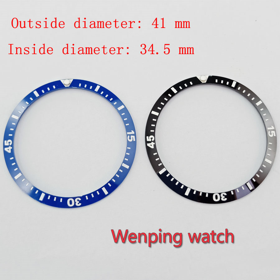 41mm Blauw/Zwarte Keramische Bezel insert Horloge Onderdelen Fit heren Horloge P789