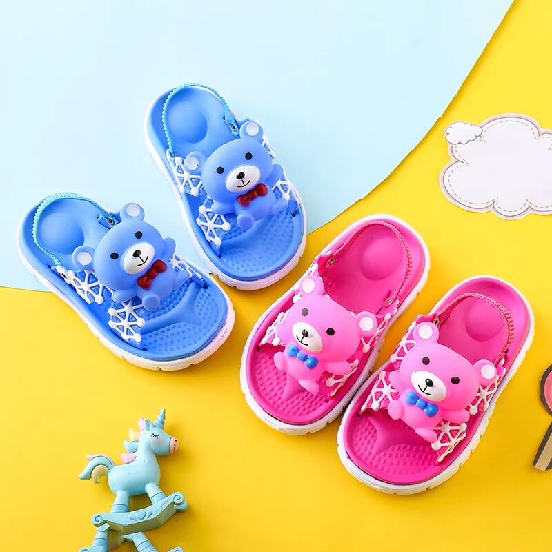 Sommer barnesandaler og tøfler tegneserie søte tøfler 1-4 år gammel baby strikk med sandaler