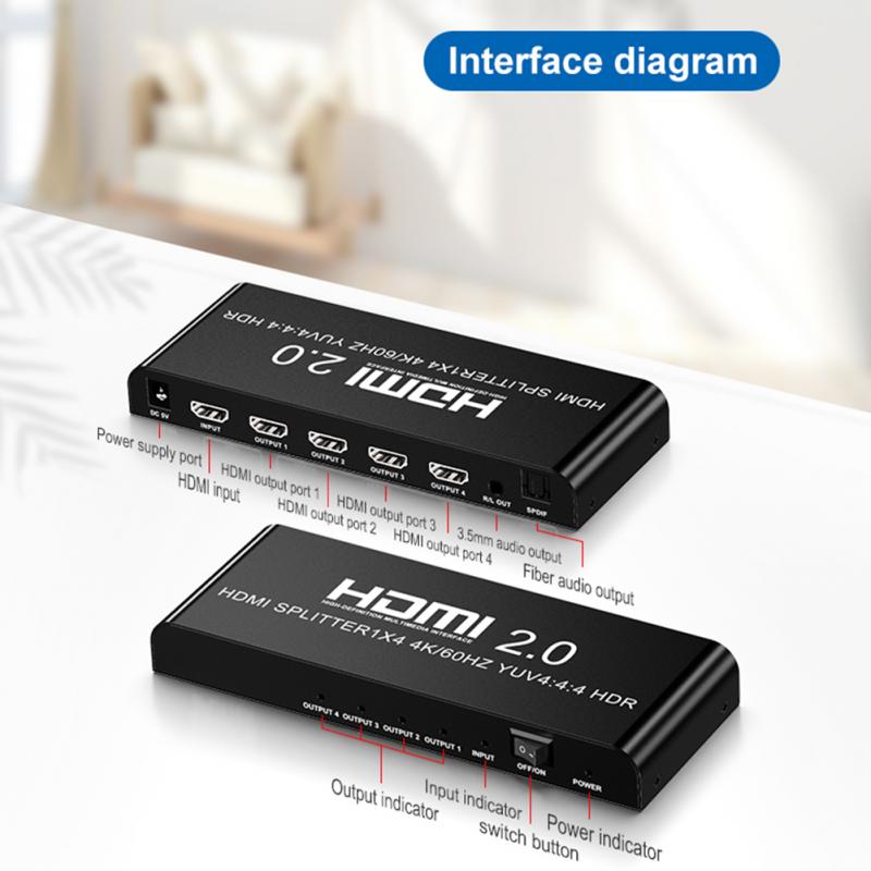 1080P 4x1 Infrared HDMI Splitter HDMI Screen Splitter Converter Quad Multi-viewer Remote Control Easy Install
