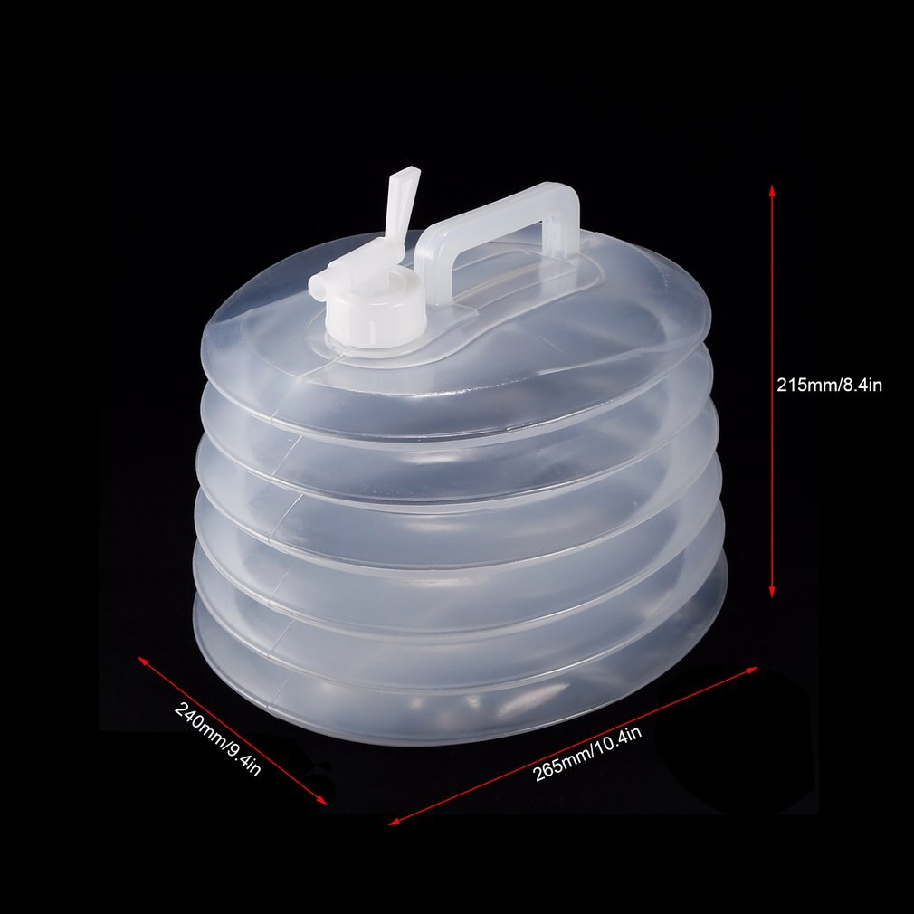 Duurzame, ruimtebesparende, draagbare, opvouwbare drinkwateremmer 10l -plastic, intrekbare, transparante opvouwbare emmer voor buiten