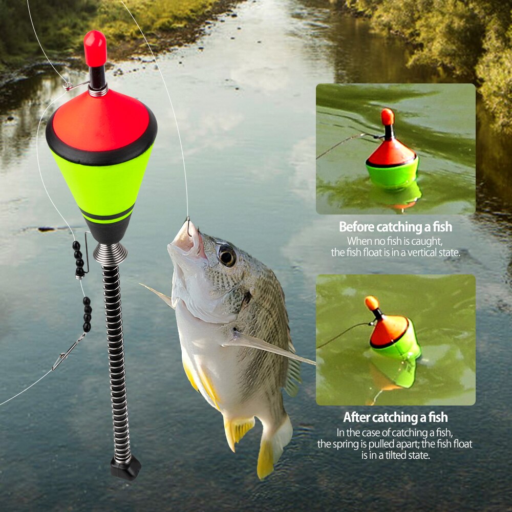 Donql 1pcs2020New Automatische Vissen Float Draagbare Snelle Vissen Artefact Flotador Bobber Vis Licht Stok Vissen Vlotter Apparaat Boei