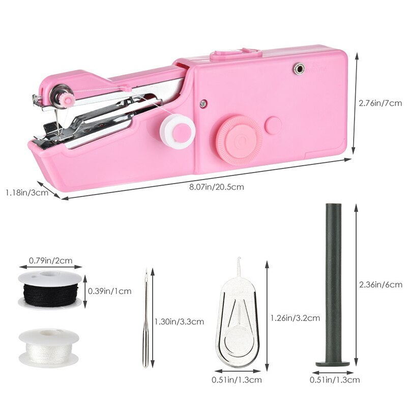 Handheld Sewing Machine Portable Mini Hand Electrical Household Repairing Portable Stitch Tool Kit To Beginners DIY Fabric Craft