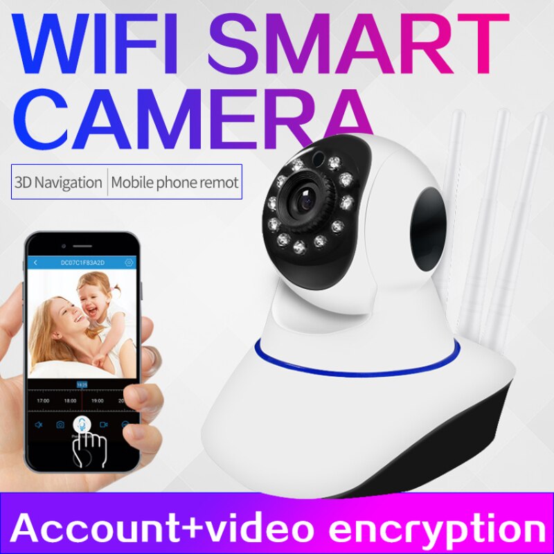 1Pc 720P Smart Wifi Camera Cloud Wireless Ip Camera Intelligent Auto Tracking Van Menselijk Infrarood Night