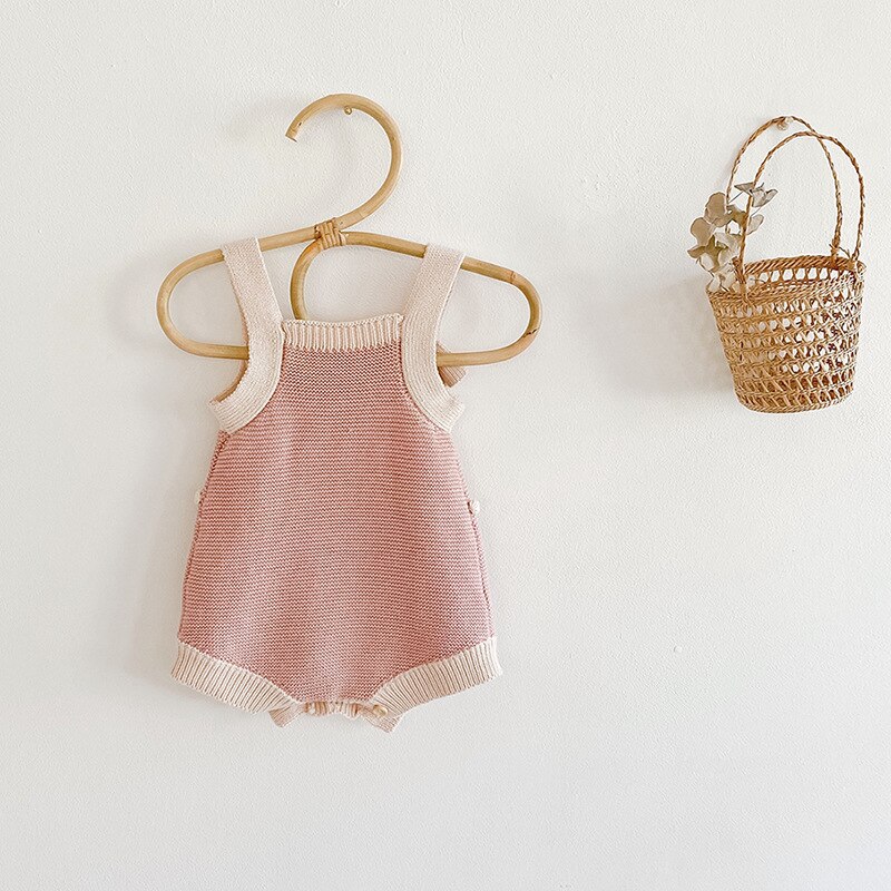 Frühling Herbst gestrickte pullover strampler baumwolle rosa baby pullover onesie baby mädchen kleidung SW2012