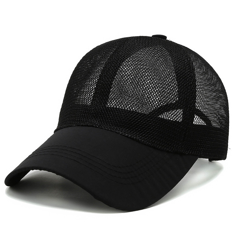 Degli uomini di Estate Traspirante Protezione Della Maglia di sport di modo Cappellini Da Baseball Protezione Solare Esterna Cappello A Secco Veloce cappelli cappelli di snapback gorras: Black