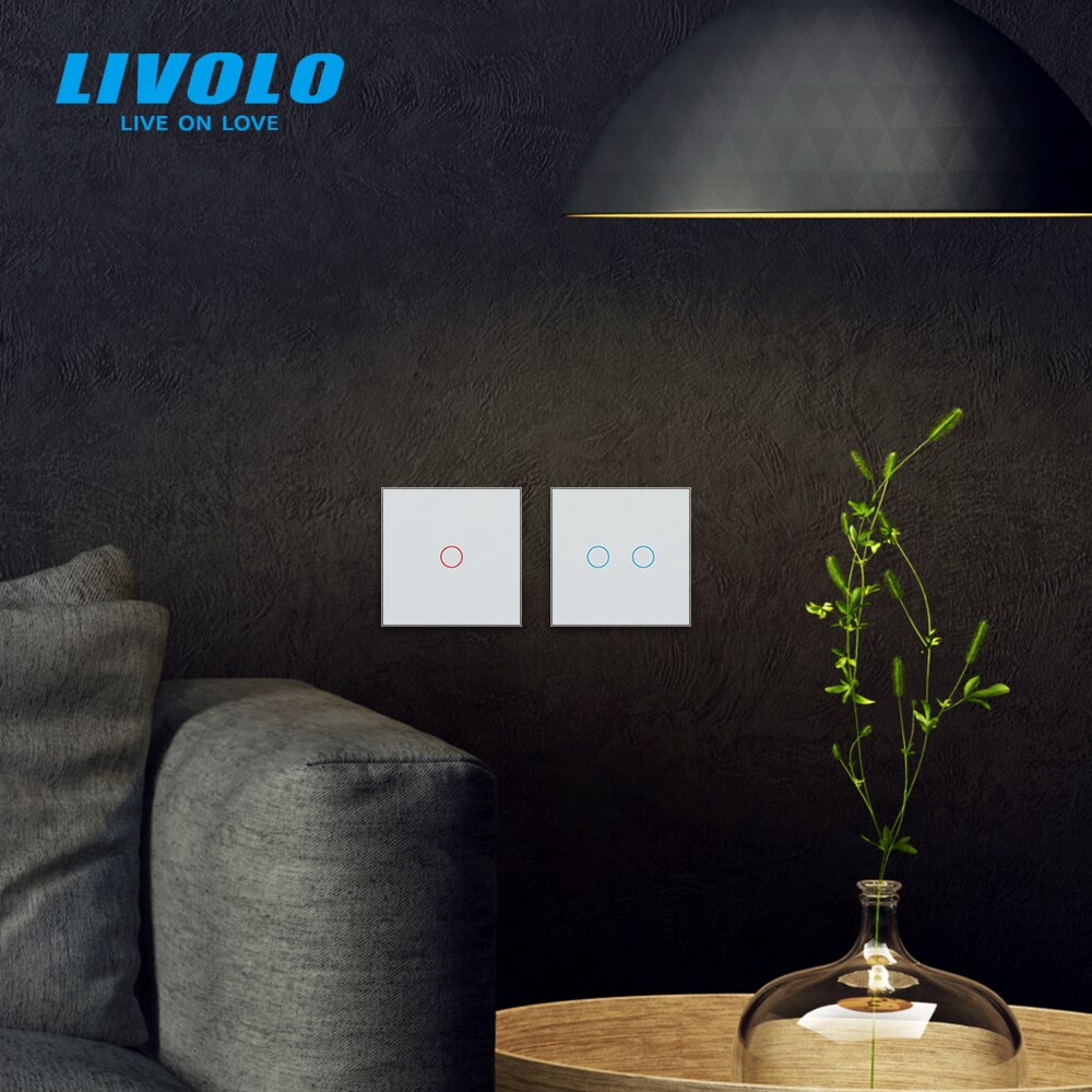 Livolo UK standard Wall Light Touch Switch,Glass Panel,touch sensor control,with led backlight,1-4gangs,wall touch switch