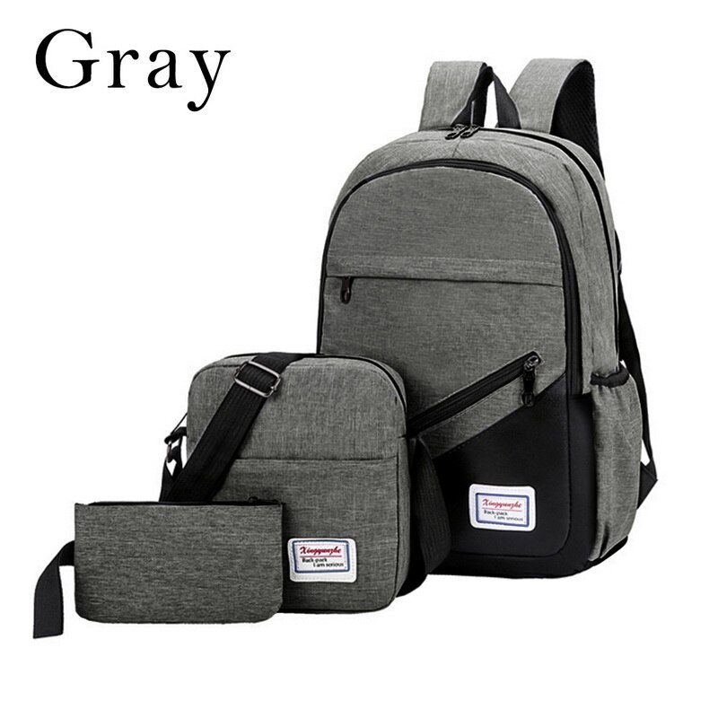 ! Mochila antirrobo de 3 unidades por juego, mochila informal para hombre y mujer, mochila para portátil de viaje, mochilas escolares A Dos hombres, kaino: gray 1