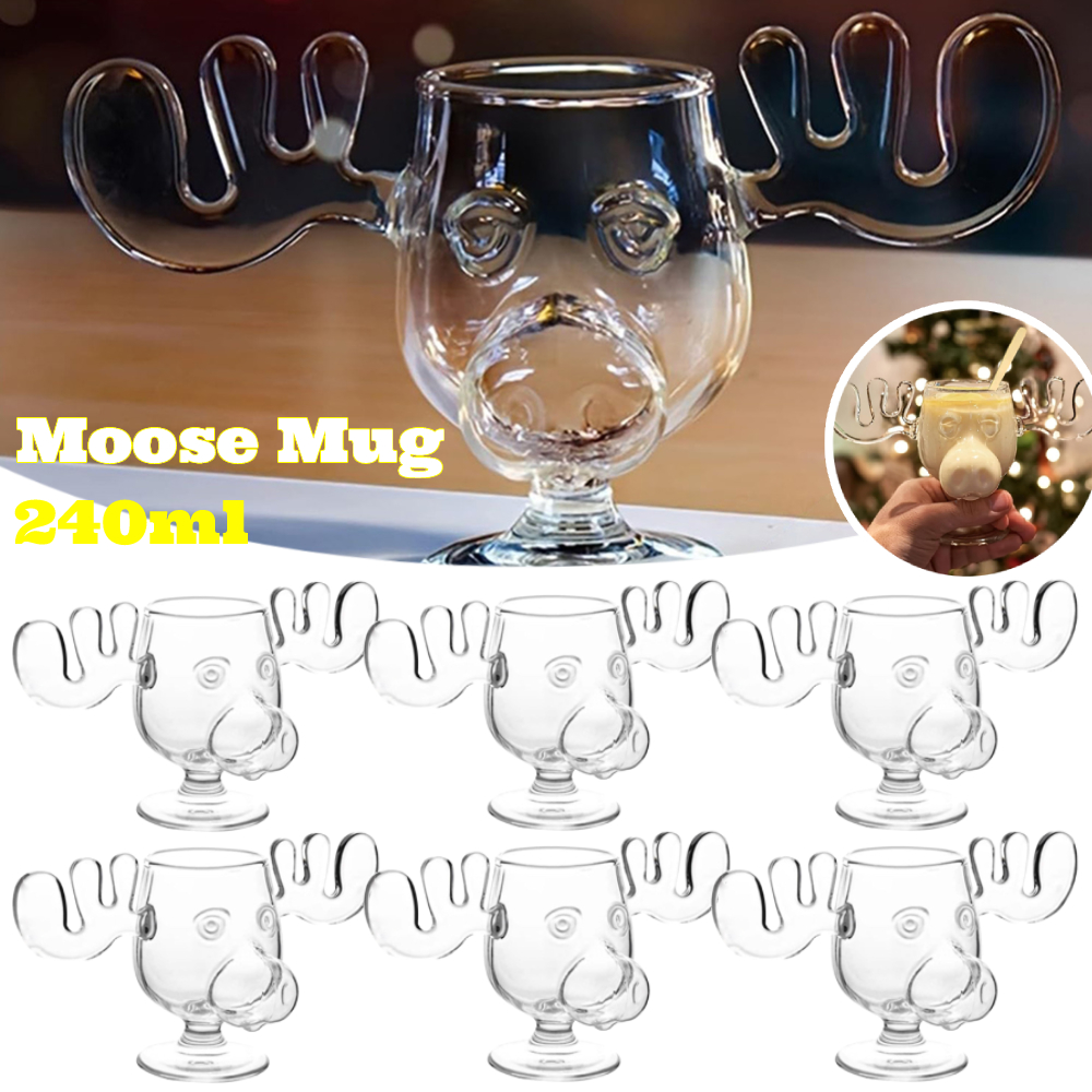 1/2/3Stck Weihnachten Elch Glas Tasse 240ML Saf... – Grandado