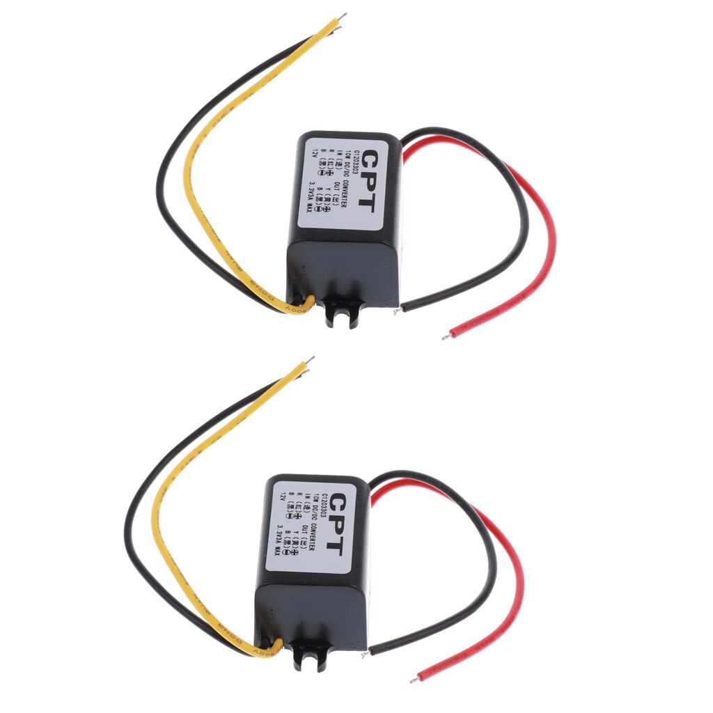 Convertisseur 12V à 3.3V 3A 10W DC/DC, 2 pièces, Module d&#39;alimentation de voiture