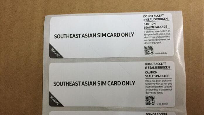 50Pcs Black White SIM Card Only Seal Label Sticker For SAM Phone Package box sealing strip