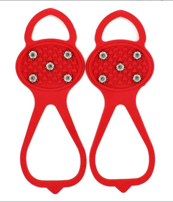 Tacos antideslizantes para escalada, tacos de Crampon de Color sólido, tacos de tracción, tacos para senderismo, nieve y hielo: Rojo