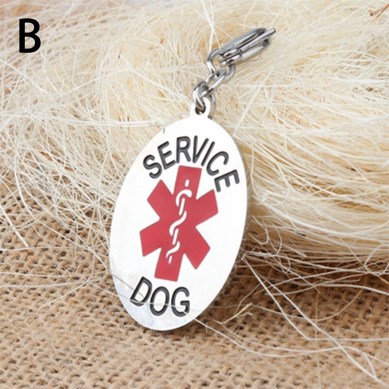 Porte-clé médical en forme d'animal de compagnie, accessoire médical à DOUBLE face avec soutien émotionnel, étiquette ronde, chien et chat, décoration, 1 pièce: B
