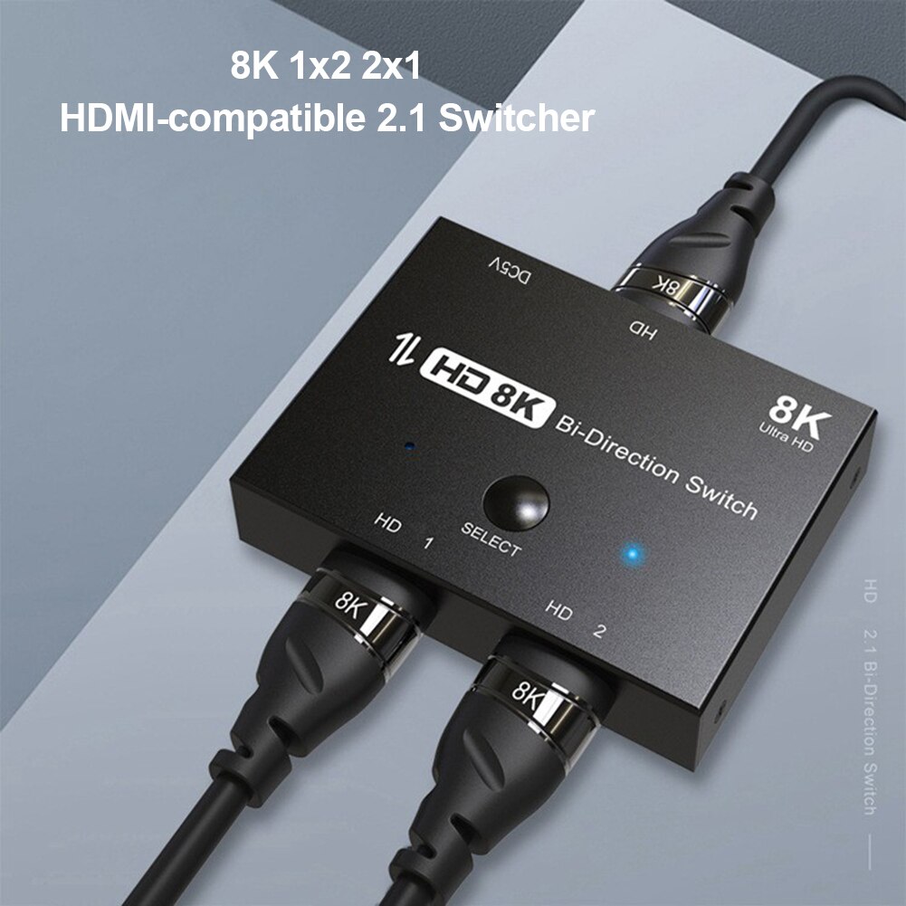 Kvm Switch Switcher Adapter Voor PS4 Schakelaar 4K 120Hz 1X2 8K 60Hz 2X1 Bi-Richting Converter Hdmi Splitter Hdmi 2.1 Hd Met Schakelaar