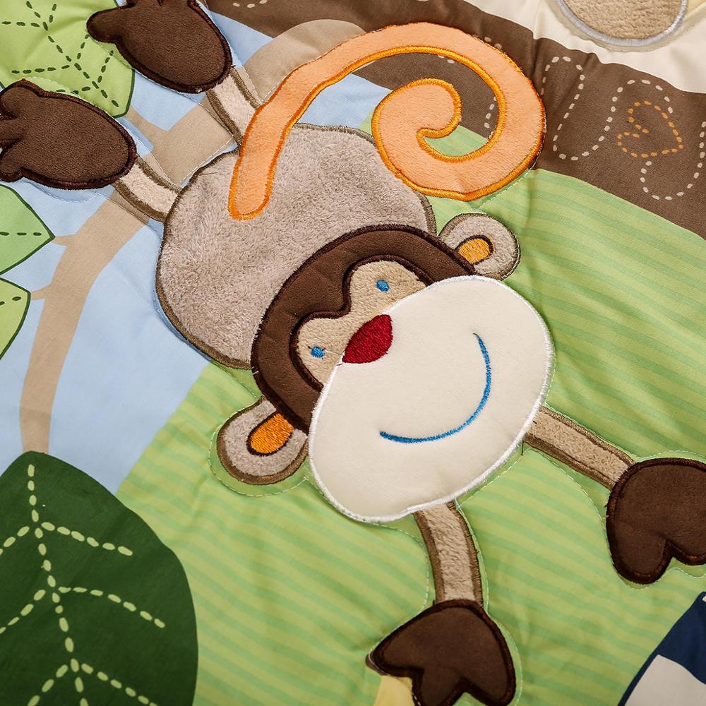 Bomull baby quilt print broderi jungel skog for gutter