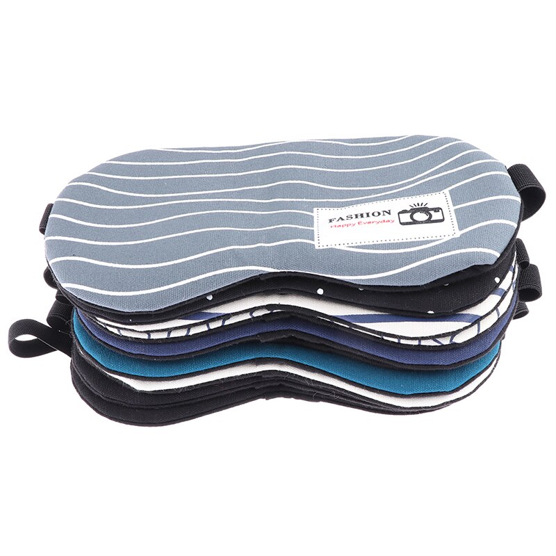 Zachte Eye Slaapmasker Mode Gestreepte Katoenen Eye Cover Reizen Ontspannen Slapen Aid Blindfold Cartoon Slaapmasker 3D Eyepatch