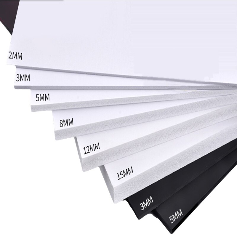 5pcs/lot PVC Foam Board Plastic Model Construction Model White Black Color Foamboadrd Plate1mm 2mm 3mm 5mm 7mm 8mm 9mm thickness