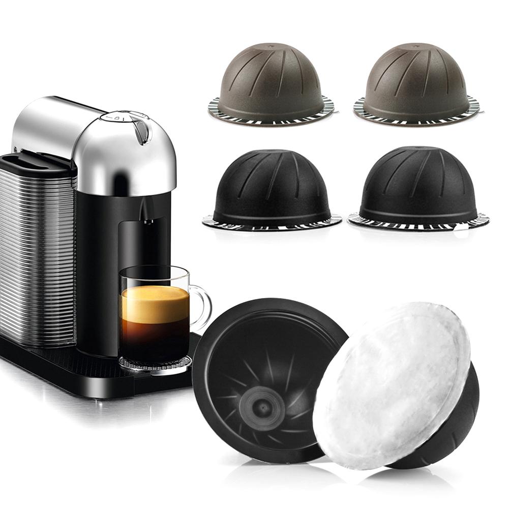 5 Stks/set Wegwerp Hervulbare Koffie Filter Cup Capsule Voor Nespresso Vertuo Koffie Compatibel Filter Kopjes Pod Voor Dolce Gusto