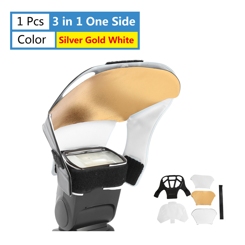 Camera Flash Diffuser 3 In 1 Flash Softbox Dubbelzijdig Photo Light Reflector Voor Canon Camera &#39;S Opvouwbaar Speedlite Difusor flash: 3 in 1 Diffuser