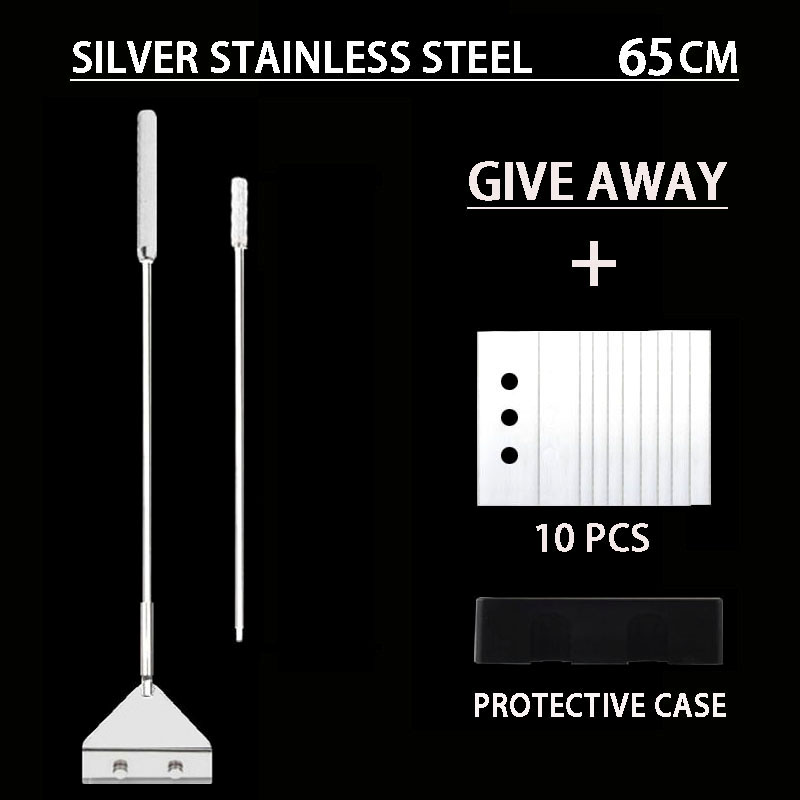 Aquarium stainless steel fish tank algae removal scraper blade aquatic plants aquatic cleaning multifunctional cleaning tool set: B-65cm