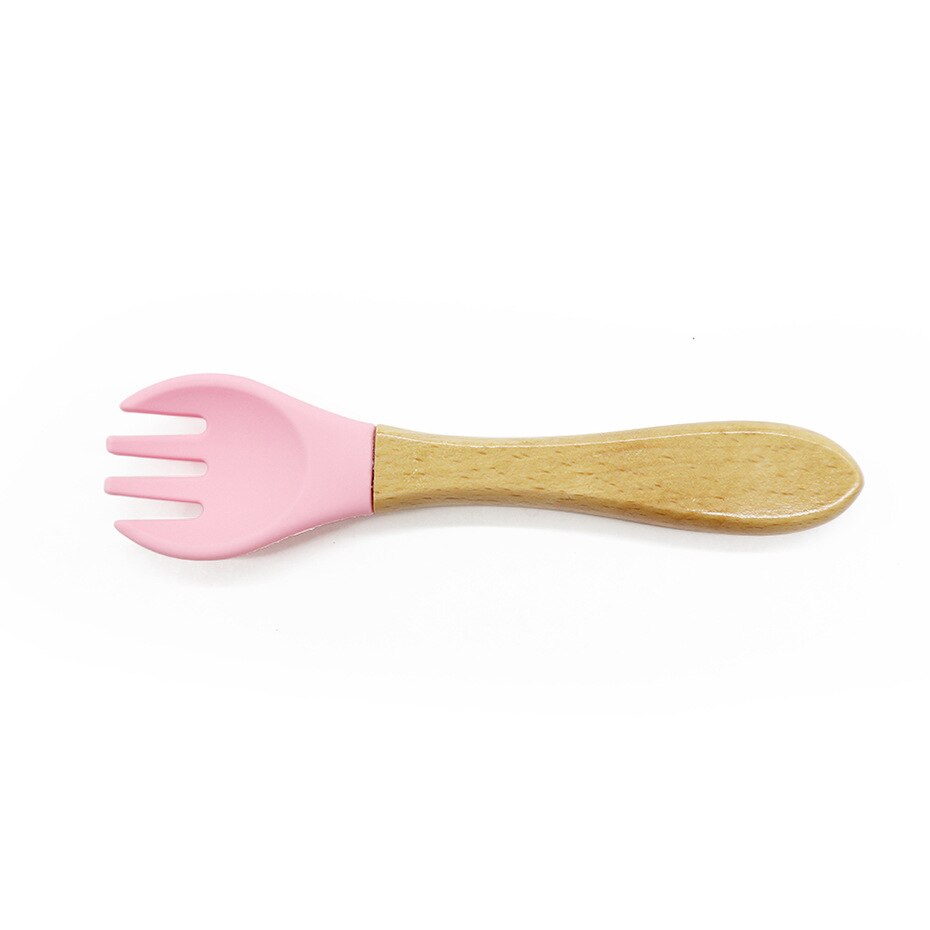 Natural 100% Food Grade Forks Easy To Rinse Weaning Unbreakable Rubber Fork Dishwasher Safe Feeding: B