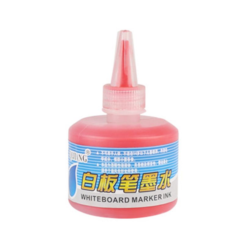 1 flaske 50ml refill blæk til påfyldning af blæk whiteboard tuschpen sort rød blå 3 farver skole kontorartikler refill blæk: Rød