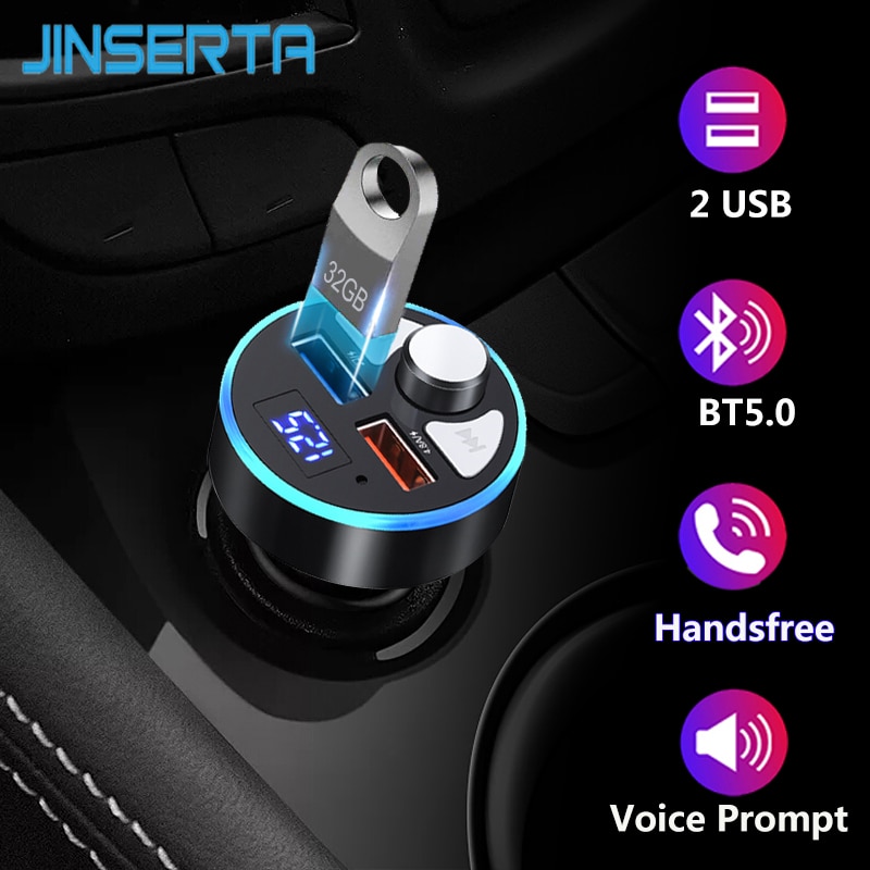 Bluetooth 5.0 Handsfree Car Kit Audio MP3 Speler Fm-zender Usb Muziek 4.8A Usb Fast Charger Auto 'S