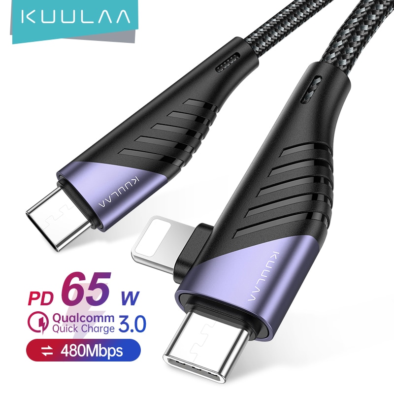 Kuulaa Usb C Naar Usb Type C Bliksem Kabel Pd 65W 20W Snel Opladen Lading Draad Voor iphone 13 12 11 Huawei Samsung Cord