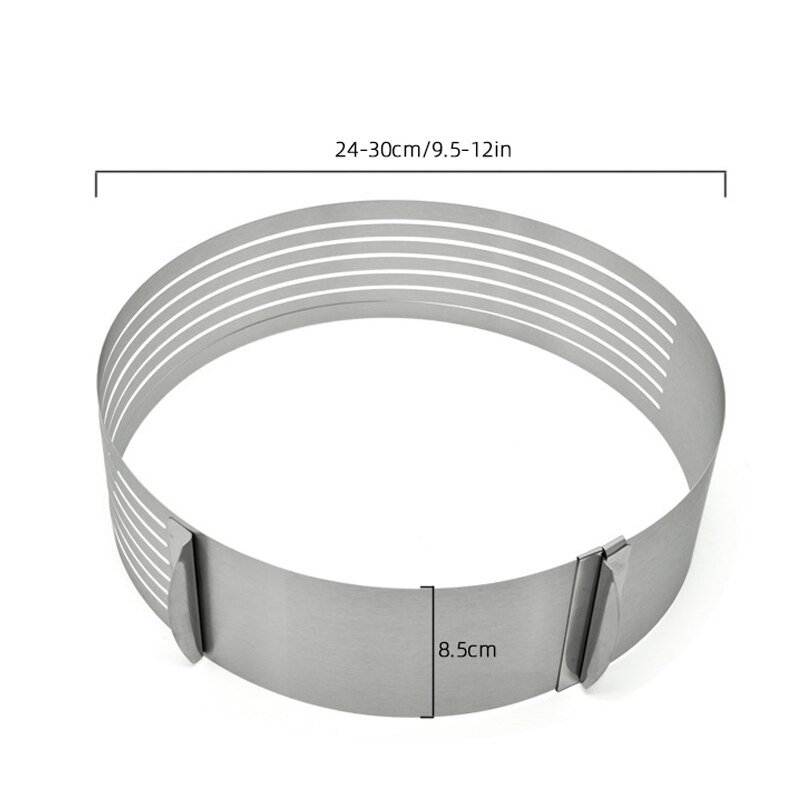 Layer Cake Cutter Slicer Stainless Steel Adjustable Retractable Round Bread Cake Ring Slicer Baking Mold DTT88