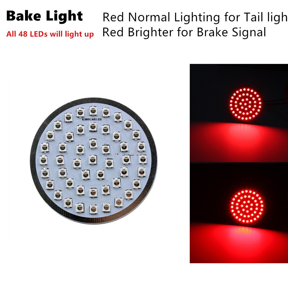 50mm 2" Motorcycle Stop Brake Light 1157 Custom 12 Volt Automotive Tail LED light: Silver
