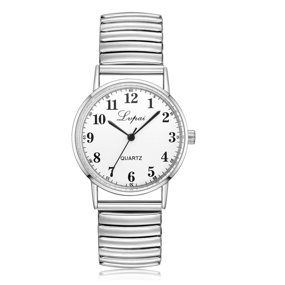 Mode Zilveren Roestvrij Staal Koppels Horloge Quartz-horloge Ronde Vrouwen jurk Horloges Montre Femme: B   Men