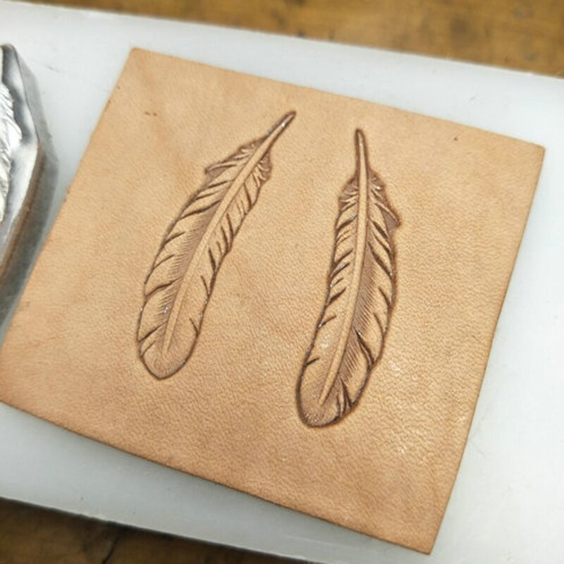 Moule en métal pour estampage de plumes, modèle artisanal en cuir, bricolage